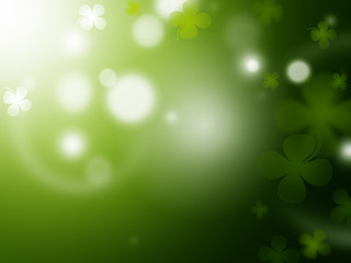 Fototapeta premium Background with falling clover leaves. Saint Patrick day background. Can be used for topics like symbol of Ireland, nature, summer 