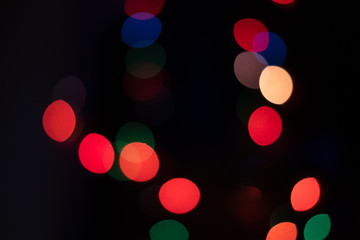 Christmas bokeh background with Christmas lights out of focus, Colorful bokeh