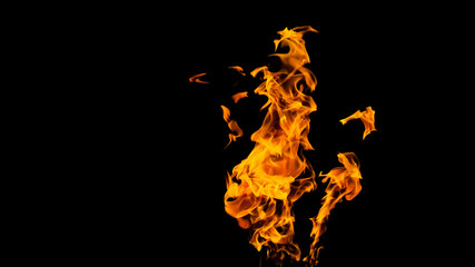 Fire flames on black background. fire on black background isolated. fire patterns