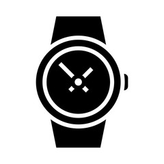 Wristwatch Vector illustration. Quality design element Glyph Style. Editable stroke.