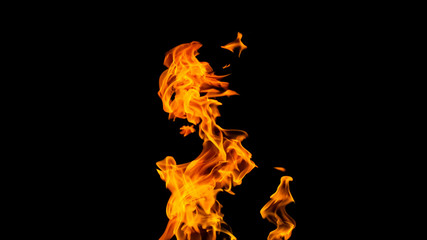 Fire flames on black background. fire on black background isolated. fire patterns