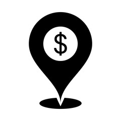 Bank Location Vector illustration. Quality design element Glyph Style. Editable stroke.