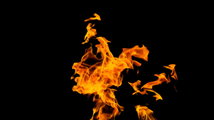 Fire flames on black background. fire on black background isolated. fire patterns