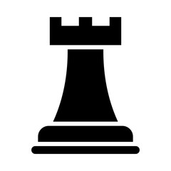 Chess Tower Vector illustration. Quality design element Glyph Style. Editable stroke.