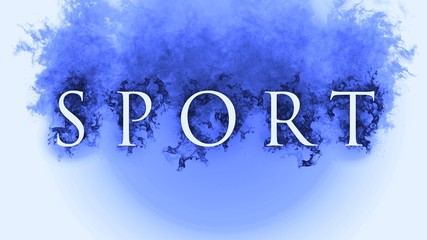 3D rendering flame of fire text with smoke in background