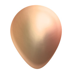 Gold balloon on white background. Frosted party balloons for event design. Balloons isolated in the air. Realistic mat metallic balloon. 3d illustration