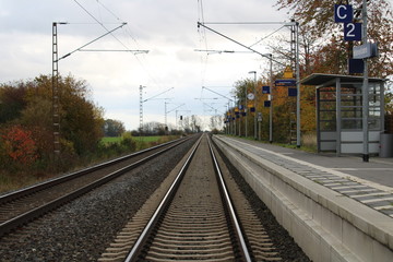 Fototapeta premium Train station in the countryside