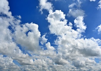 Beautiful White clouds with Blue Sky Background