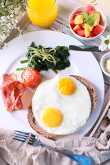 Fried eggs breakfast