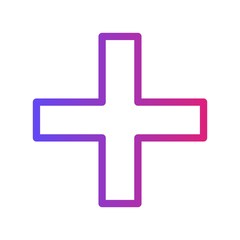Fototapeta premium Gradient Add Icon With White Background