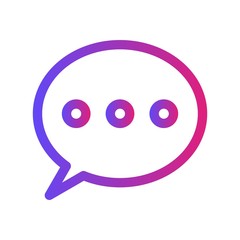 Gradient Chat Icon With White Background