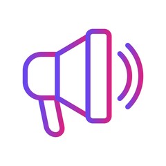 Gradient Announcement Speaker Icon With White Background