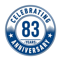 83 years anniversary celebration logo template. Vector and illustration.