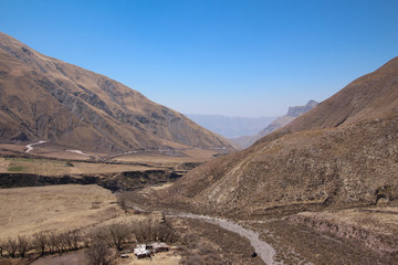 View of the mountains between Salta and Cachi in Argentina
