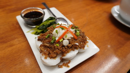Chinese steamed dumplings, namely as Jui Guay, offered as one of popular snacks in Bangkok'
