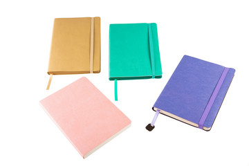  Pink, lilac, green and brown notebooks
