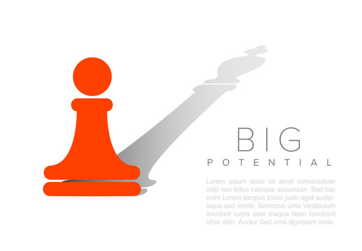 Chess Pawn with King Shadow Infographic