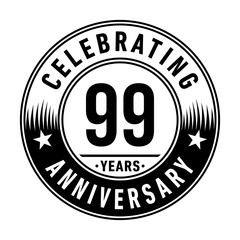 99 years anniversary celebration logo template. Vector and illustration.