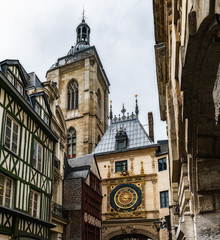 the famous Gros Horloge or Great Clock astronomical clock in Rouen in Normandy