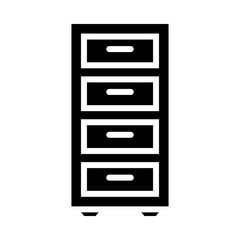 Chest of Drawers Vector illustration. Quality design element Glyph Style. Editable stroke.