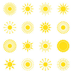 Sun icons collection. Vector illustration