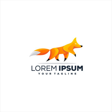 awesome fox gradient logo design