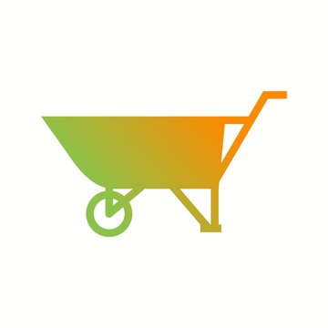 Beautiful Wheelbarrow Glyph Vector Icon