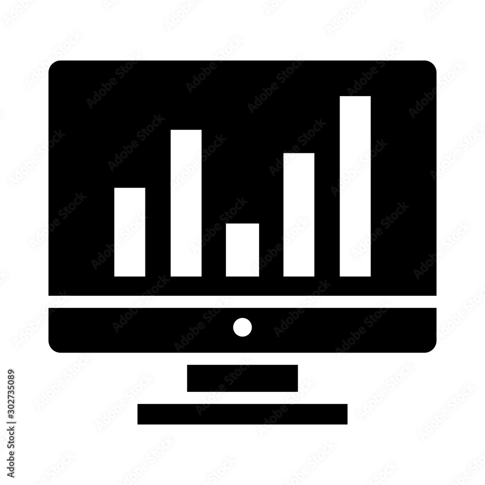 Poster online graph vector illustration. quality design element glyph style. editable stroke.