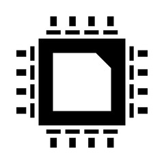 Processor Chip Vector illustration. Quality design element Glyph Style. Editable stroke.