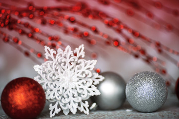 New Year's abstraction in the form of multi-colored bokeh on a blue background. Festive mood.