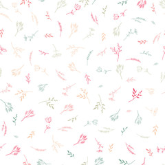 Cute hand drawn floral seamless pattern, great for valentines day, wrapping, banners, wallpapers, textiles - vector design