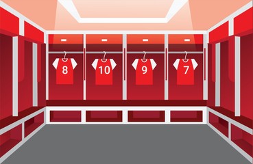 locker room, dressing room soccer team illustration vector