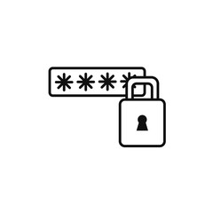 Obraz premium password security technology internet line style