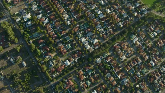 Aerial overhead view suburban residential homes Atwell Perth
