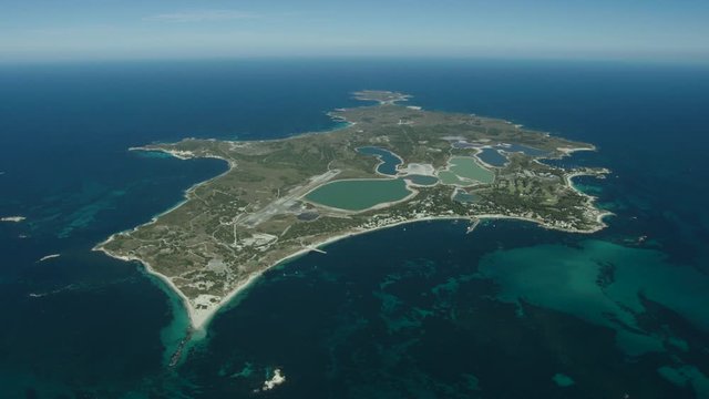 Aerial landscape view Perth tourist destination Rottnest Island