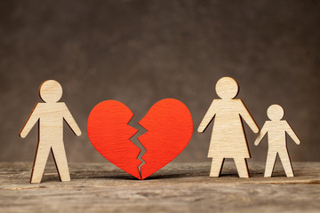 Divorce in family with children. Dad left the family and left mom with child