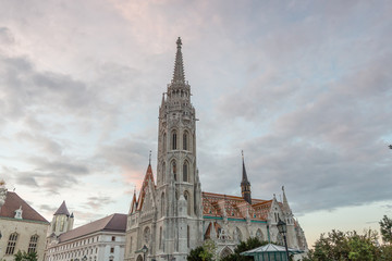 Fototapeta na wymiar View of the Mátyás Church in Budapest, Hungary.