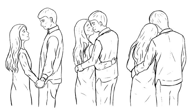 Figure Drawing Couple Hugging