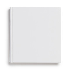 Blank hard cover square book, isolated on white background