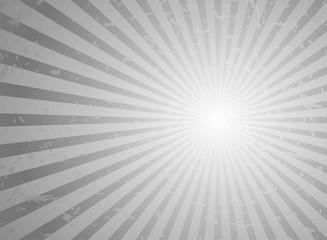 Sunlight retro faded grunge background. Gray color burst background. Vector illustration.