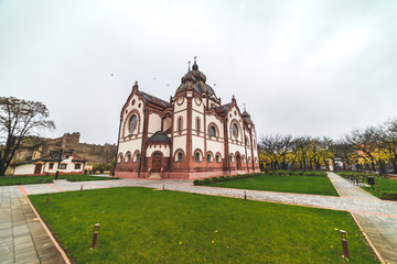 Obraz premium Subotica, Serbia, November 9, 2109, Beautiful exterior photos of a Jewish synagogue