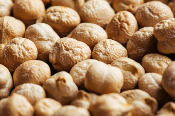Group of delicious raw chickpeas