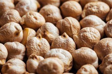 Group of delicious raw chickpeas