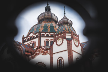 Obraz premium Subotica, Serbia, November 9, 2109, Beautiful exterior photos of a Jewish synagogue