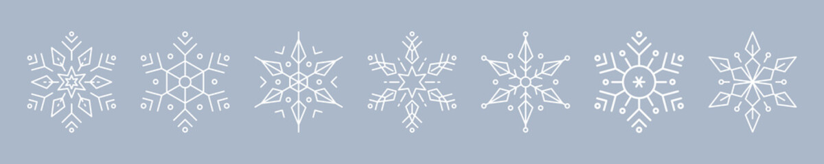 Cotton fabric Christmas ice snowflakes elements ornaments seamless banner greeting card on blue ice background