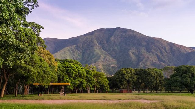 Time Lapse: Sunrise at Parque del Este With El Avila at the background. Venezuela