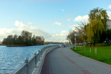 Embankment of the Mukhavets River. Brest - Belarus.
