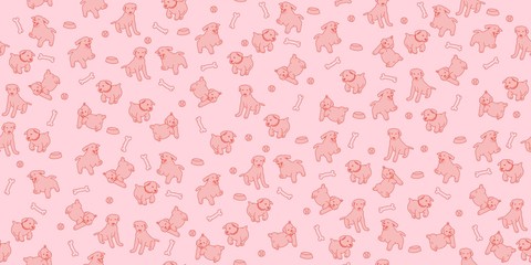 seamless pattern with puppies