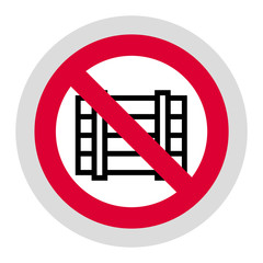 Do not obstruct forbidden sign, modern round sticker