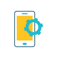 smartphone with gear settings icon